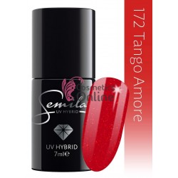 Oja UV Semilac 172 rosie cu sclipici Tango Amore 7 ml